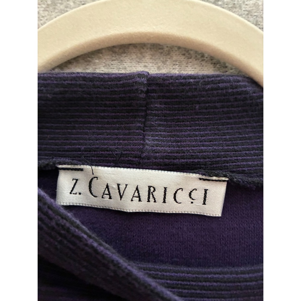 Z Cavaricci Vintage Purple Stripe Mock Neck Long Sleeve Shirt Mens L - Picture 4 of 4